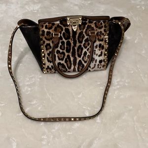 Valentino pony hair leopard handbag